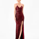 DREW HIGH SPLIT GOWN BL86D07302