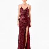 DREW HIGH SPLIT GOWN BL86D07302