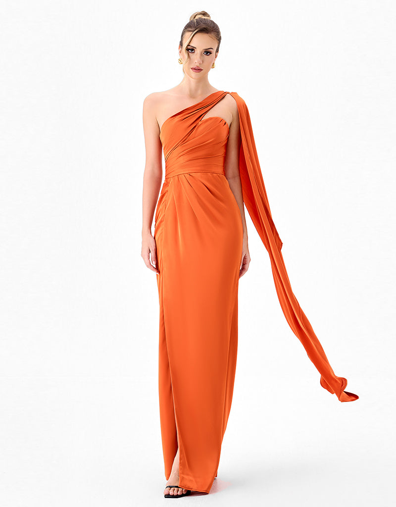 PALMER SATIN SASH GOWN BL86D07304