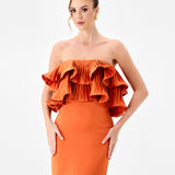 SWINNY PLEATED FRILL GOWN BL86D07305