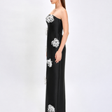KEZIA 3D FLORAL MAXI BLACK/WHITE FLOWERS BL86D0958