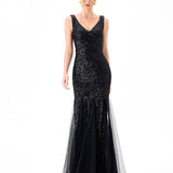 TISHA SEQUIN GODET GOWN B87D0925