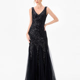 TISHA SEQUIN GODET GOWN B87D0925