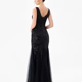 TISHA SEQUIN GODET GOWN B87D0925