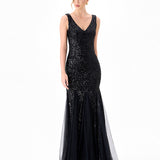 TISHA SEQUIN GODET GOWN B87D0925