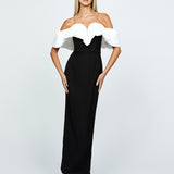 MAXINE OFF SHOULDER RUFFLE MAXI BL64D18L