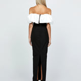 MAXINE OFF SHOULDER RUFFLE MAXI BL64D18L