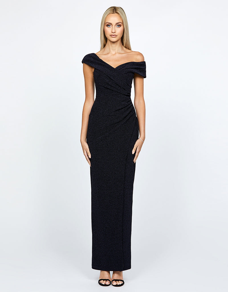 BETH ASYMMETRIC SHOULDER MAXI BL63D30L