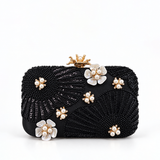 NORELLE FAN EMBELLISHED BLACK CLUTCH OC4437