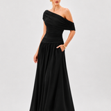 ASYMMETRIC SHOULDER MAXI BL85D0616