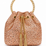 ELODINE RHINESTONE CHAMPAGNE BUCKET BAG J03910