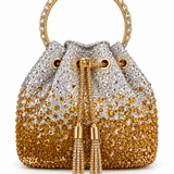 ELODINE RHINESTONE GRADIENT GOLDEN BUCKET BAG J03910