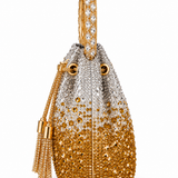 ELODINE RHINESTONE GRADIENT GOLDEN BUCKET BAG J03910
