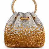 ELODINE RHINESTONE GRADIENT GOLDEN BUCKET BAG J03910