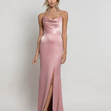 SAMPLE STEPHANIE COWL DRAPED SATIN GOWN SAMPLE B34D15L