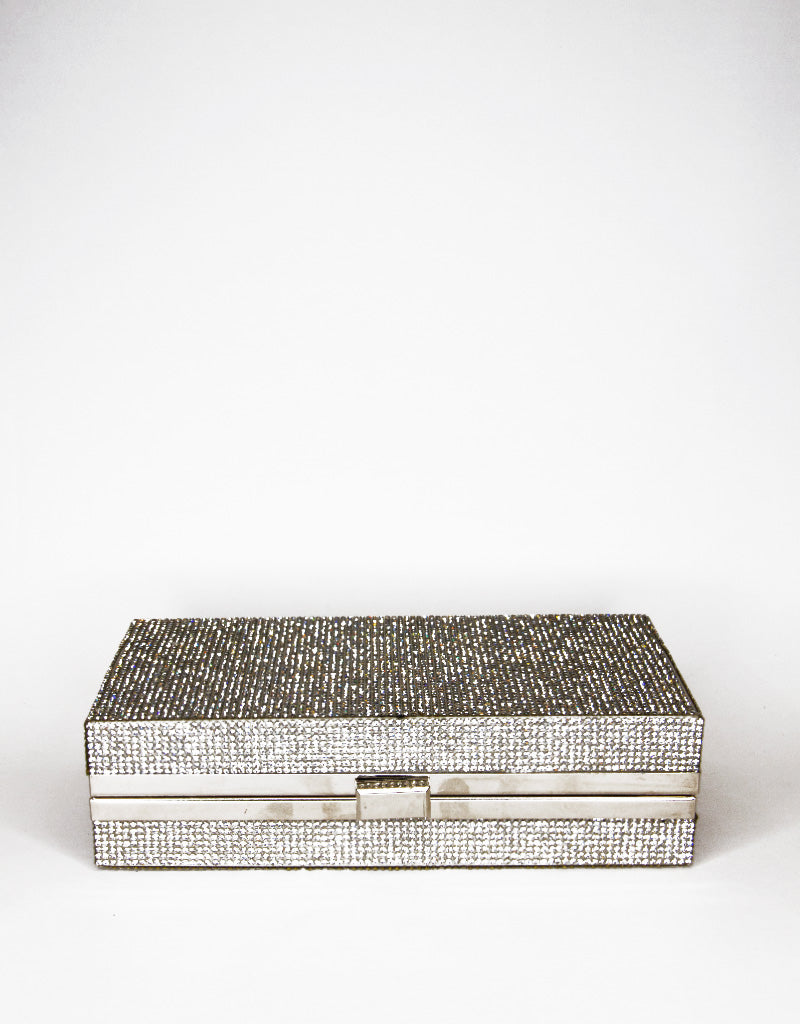 DREW CYRSTAL CLUTCH - SILVER