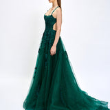 ALEXUS LACE HALTER BALL GOWN B81D31L