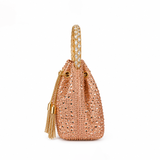 ELODINE RHINESTONE CHAMPAGNE BUCKET BAG J03910