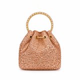 ELODINE RHINESTONE CHAMPAGNE BUCKET BAG J03910