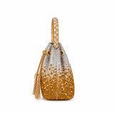 ELODINE RHINESTONE GRADIENT GOLDEN BUCKET BAG J03910