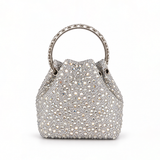 ELODINE RHINESTONE SILVER BUCKET BAG J03910