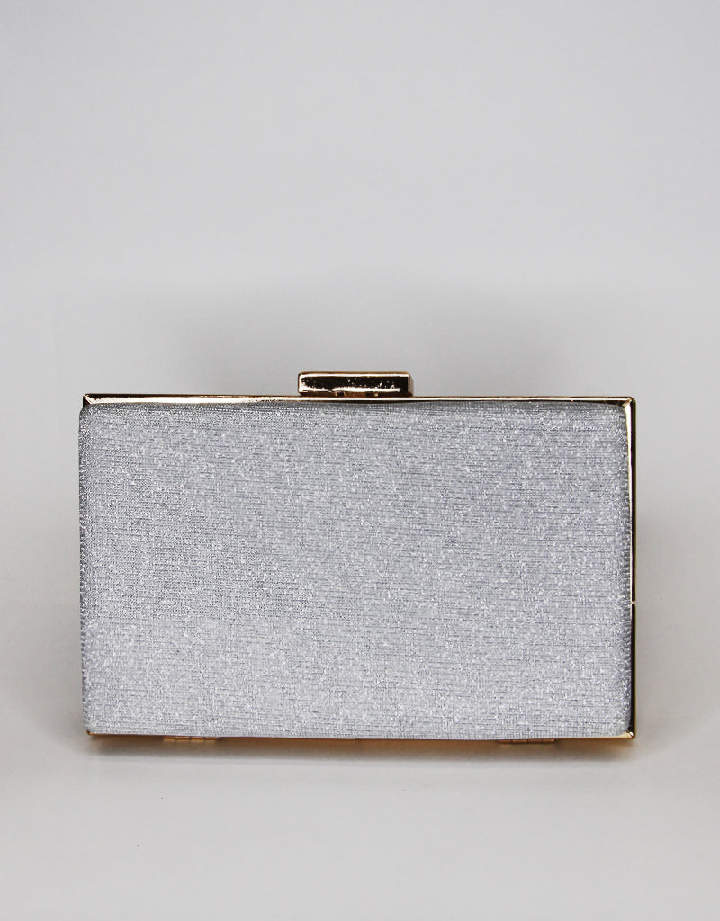 ERIKA SLEEK CLASP CLUTCH - SILVER