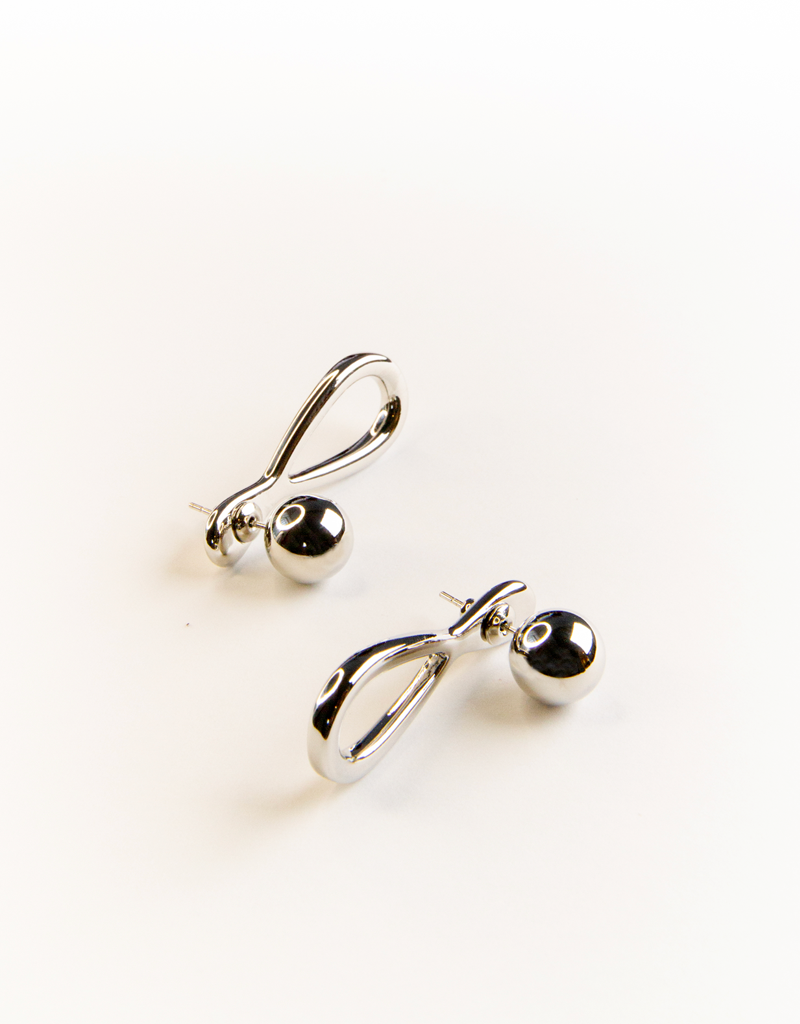 GENEVIEVE TEARDROP STUD EARRINGS SILVER