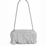 NOIRE CRYSTAL MESH CLUTCH SILVER HJ9028