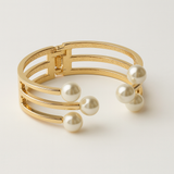 PEARL ORBIT GOLD CUFF BRACELET J2511B01G