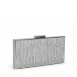 KRISTA RHINESTONE AND PEARL CLUTCH SILVER YX00019