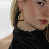 KRISTY GEOMETRIC DANGLE GOLD EARRINGS