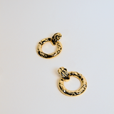 LESLIE STATEMENT TEXTURED GOLD EARRIGNS