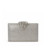 SERAPHINA DIAMOND CLASP CLUTCH SILVER M03327-SILVER