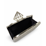 SERAPHINA DIAMOND CLASP CLUTCH SILVER M03327-SILVER