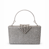 SERAPHINA DIAMOND CLASP CLUTCH SILVER M03327-SILVER