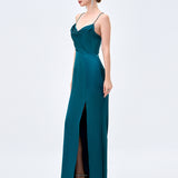 STEPHANIE COWL DRAPED SATIN GOWN B34D15L