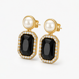 MAELLE PEARL BLACK EARRINGS