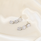 SILVER DROP DIAMOND EARRINGS J74E01