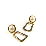 MIA PEARL TEXTURED DROP EARRINGS GOLD PEARL