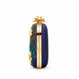 NORELLE FAN EMBELLISHED NAVY CLUTCH OC4437
