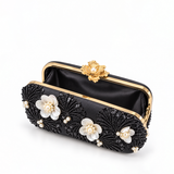 NORELLE FAN EMBELLISHED BLACK CLUTCH OC4437