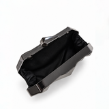 ORLENA FACETED METALLIC BLACK CLUTCH 0141
