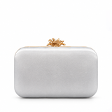 NORELLE FAN EMBELLISHED SILVER CLUTCH OC4437