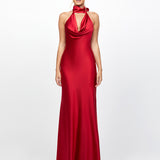 KYLEE HALTER COWL MAXI BL78D63L