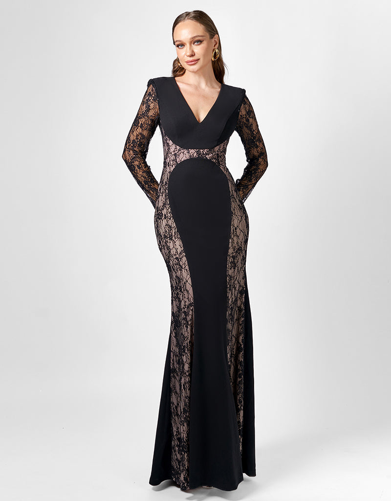 KAIRI LONG SLEEVE LACE MAXI BL77D04L