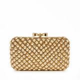 EVARELLE CRYSTAL BOW GOLD CLUTCH PC042