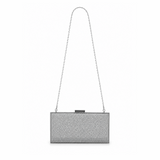 SHEELAH DIAMANTE AND RHINESTONE CLUTCH SILVER YX00018