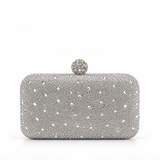 CELORA RHINESTONE SILVER CLUTCH 042T