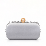 AVIELLE SEQUIN FLORAL SILVER CLUTCH C44388