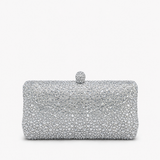 AIMY RHINESTONE TEXTURED CLUTCH TZ18025-SILVER